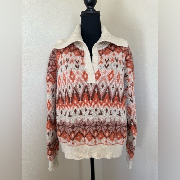 The General‎ Good~Women’s Knit Sayf V- Neck Folded Collar Sweater Size Large - Picture 4 of 8